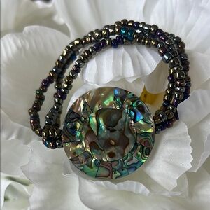Multicolor Beaded Abalone Bracelet